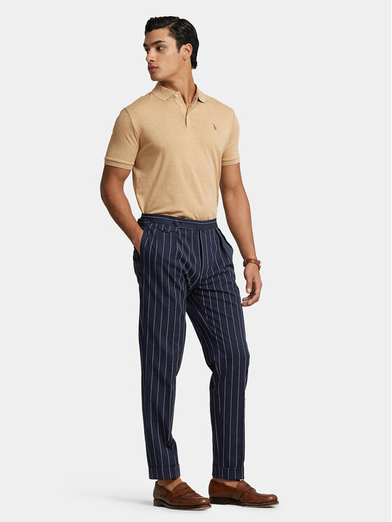 Polo Ralph Lauren Polo Ralph Lauren Тениска с яка и копчета 710704319086 Бежов Custom Slim Fit