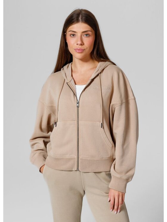 PITBULL PITBULL Bluza Bluza rozpinana z kapturem damska Washed Manzanita II M/L Beżowy Regular Fit