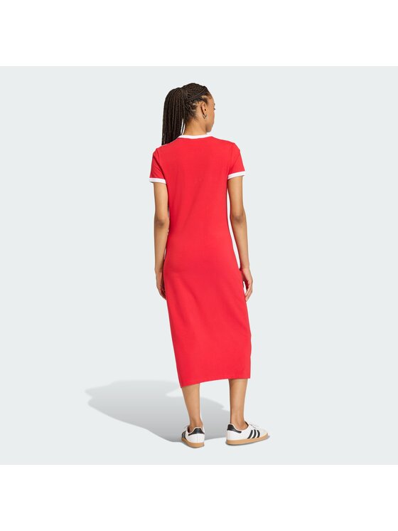 adidas adidas Sukienka codzienna 3 STRIPES DRESS (SLIM) Czerwony Slim Fit