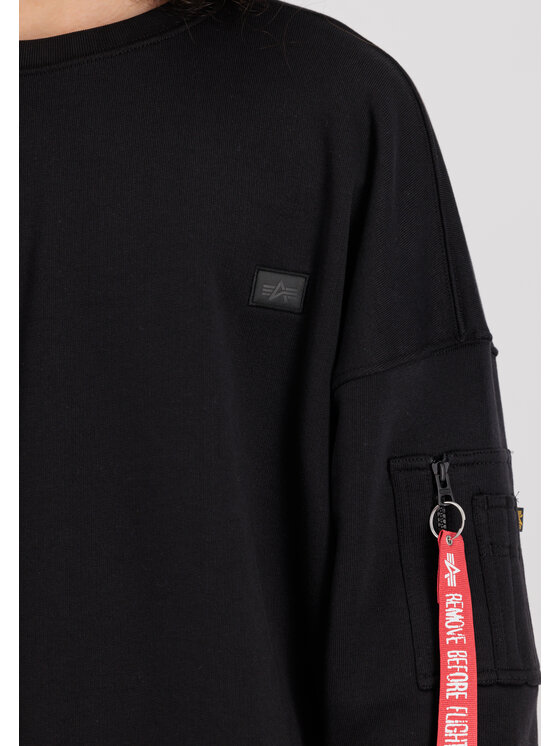 Alpha Industries Alpha Industries Bluza Alpha Essentials Rubber Logo Sweatshirt Czarny Relaxed Fit