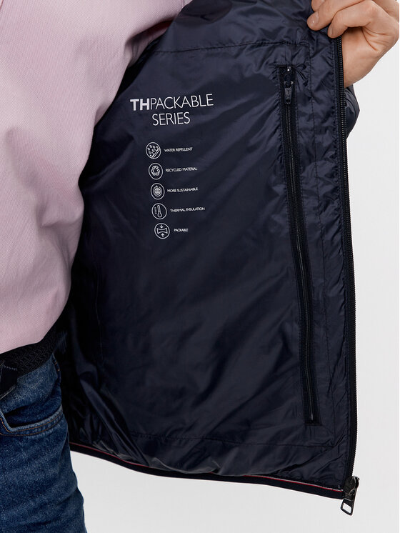 Tommy Hilfiger Tommy Hilfiger Bunda pro přechodné období Core Circular MW0MW18763 Tmavomodrá Regular Fit
