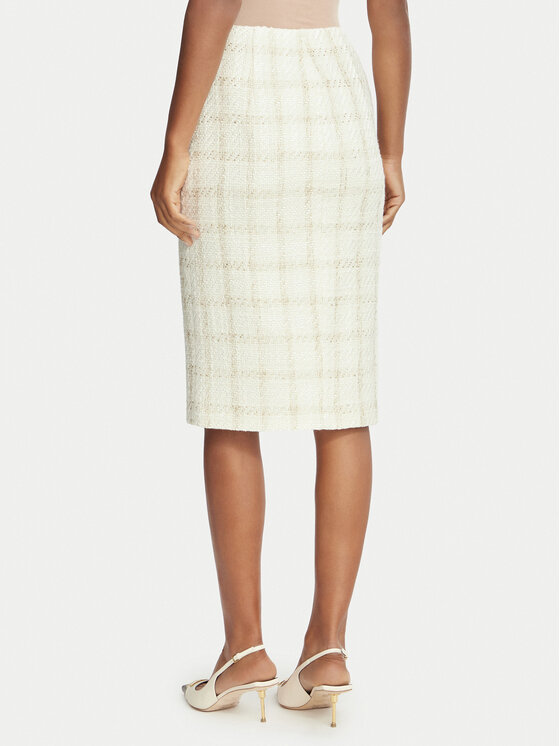 Elisabetta Franchi Elisabetta Franchi Spódnica ołówkowa GO-232-67E2-V440 Kremowy Slim Fit
