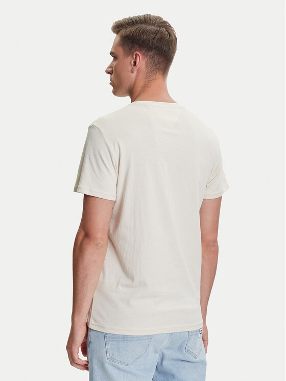 Tommy Jeans Tommy Jeans Majica Essential DM0DM20740 Bež Slim Fit