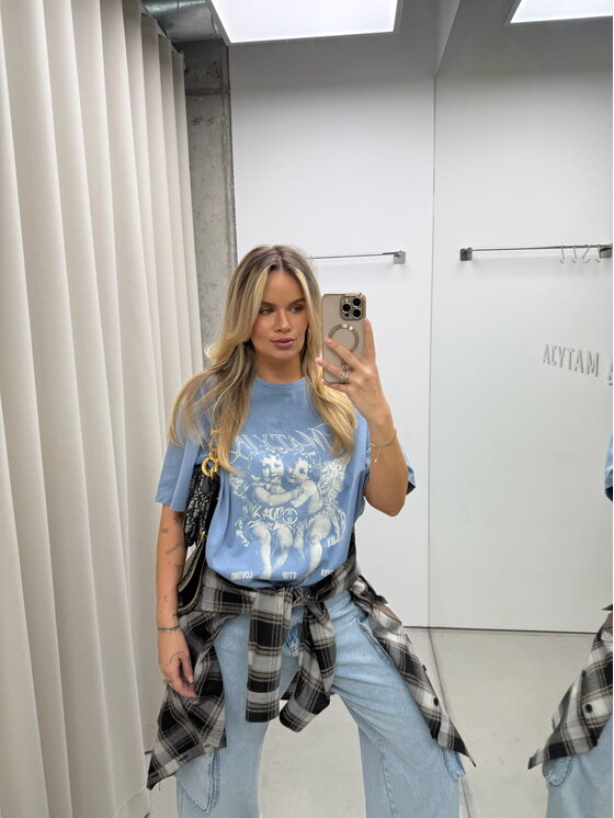 Magda Matyja Magda Matyja T-Shirt Cloud T-Shirt Niebieski Oversize