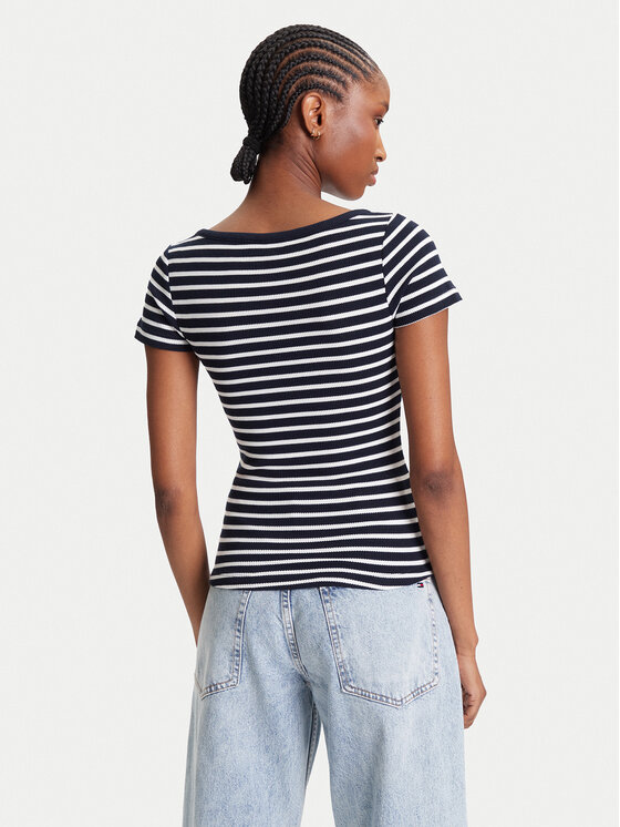Tommy Jeans Tommy Jeans Marškinėliai Henley DW0DW20902 Tamsiai mėlyna Slim Fit