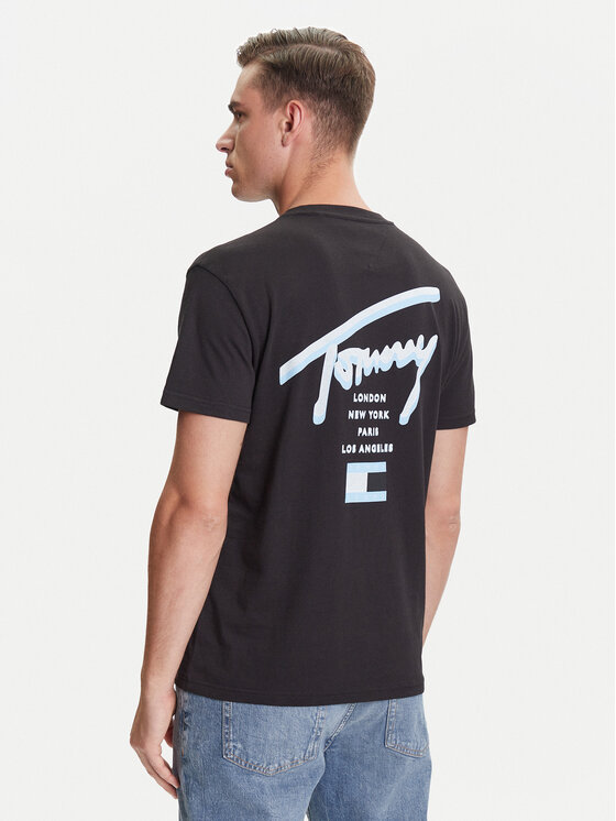 Tommy Jeans Tommy Jeans Tricou Signature City DM0DM21934 Negru Regular Fit