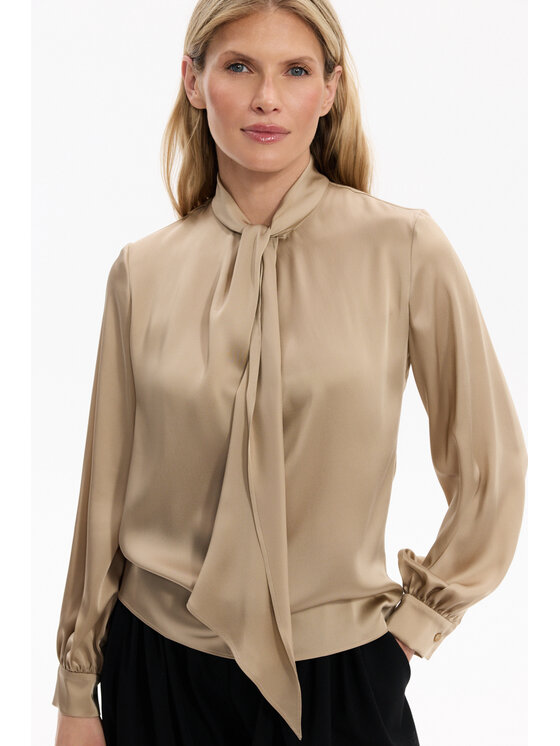 Deni Cler Milano Deni Cler Milano Bluzka W-DC-1476-F5-F6-12-1 Beżowy Regular Fit