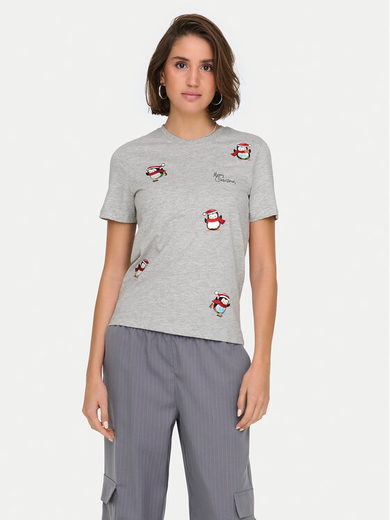 ONLY Damski T-Shirt, rozmiar XS, Szary, Kita 15331069