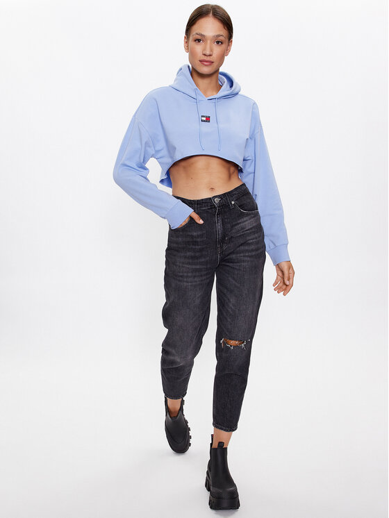 Jean noir mom fit top