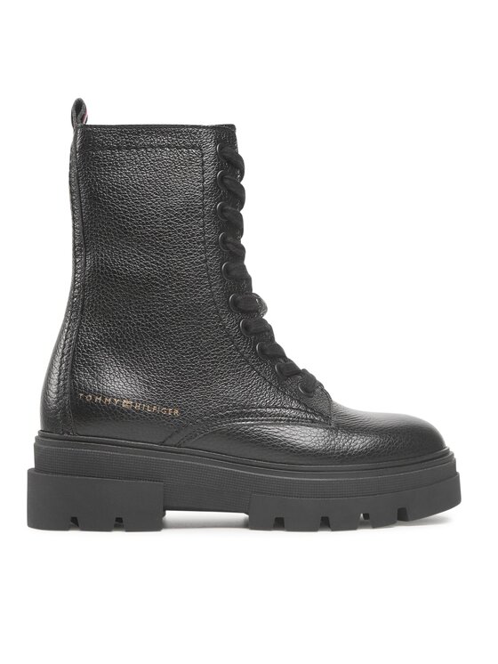 Tommy Hilfiger Tommy Hilfiger Туристически oбувки Monochromatic Lace Up Boot FW0FW06732 Черен