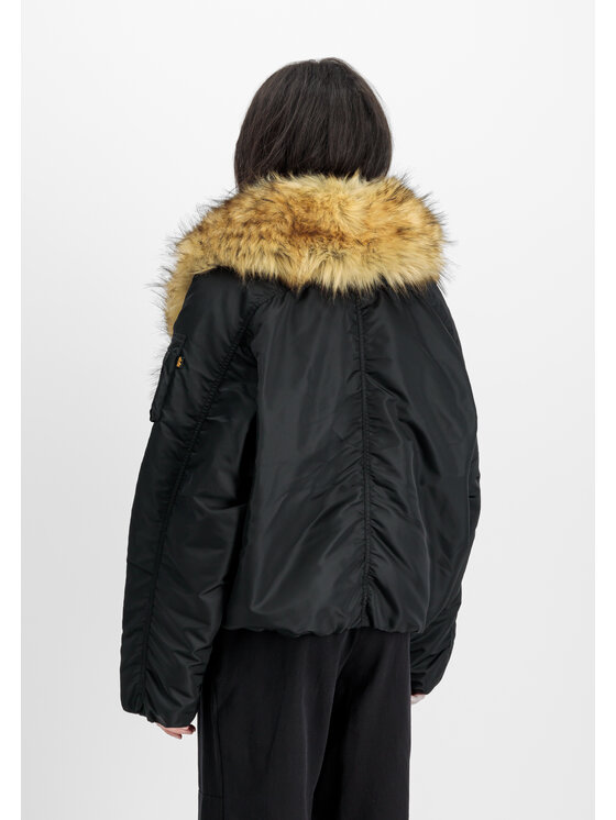 Alpha Industries Alpha Industries Kurtka bomber MOD Fur Bomber Jacket Women Czarny Relaxed Fit