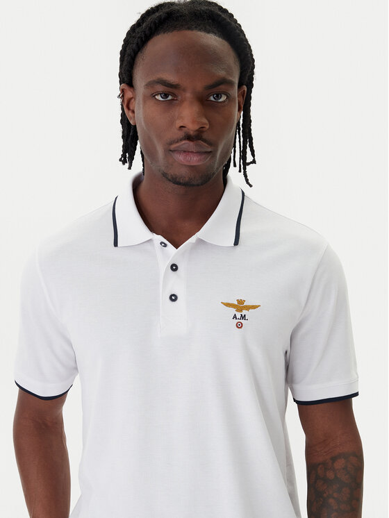 Aeronautica Militare Aeronautica Militare Polo 261PO1308UP00082 Biały Regular Fit