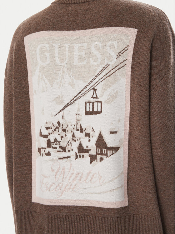 Guess Guess Kampsun V6BR12 Z1673 Pruun Regular Fit