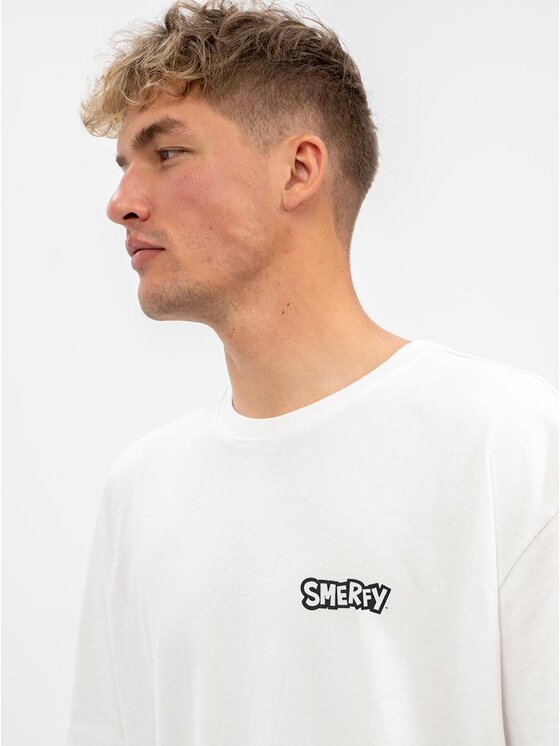 Smerfy Smerfy T-Shirt Szeroka luźna 113797 Biały Oversize