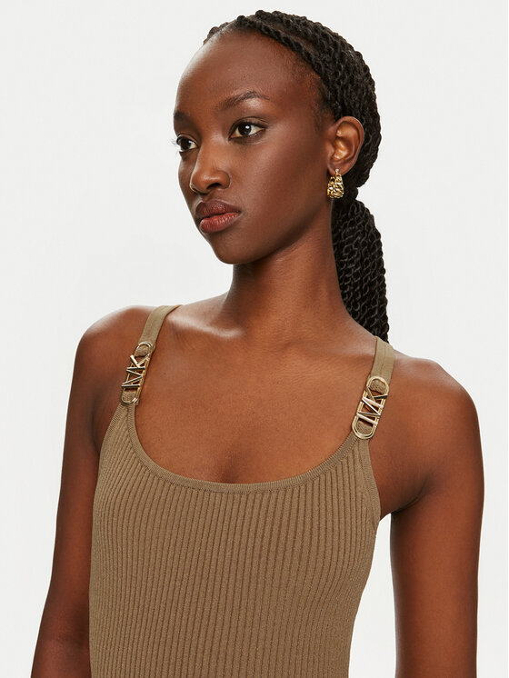 MICHAEL Michael Kors MICHAEL Michael Kors Трикотажна сукня MT482IL33D Коричневий Slim Fit
