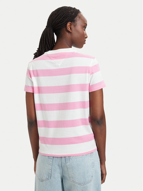 Tommy Jeans Tommy Jeans Marškinėliai Flag DW0DW23801 Šviesiai rožinė Regular Fit