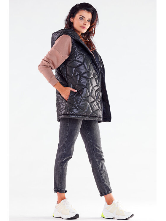 Awama Awama Bezrękawnik A539 Czarny Basic Fit