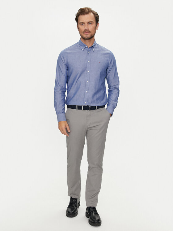 Tommy Hilfiger Tommy Hilfiger Риза MW0MW36369 Син Slim Fit