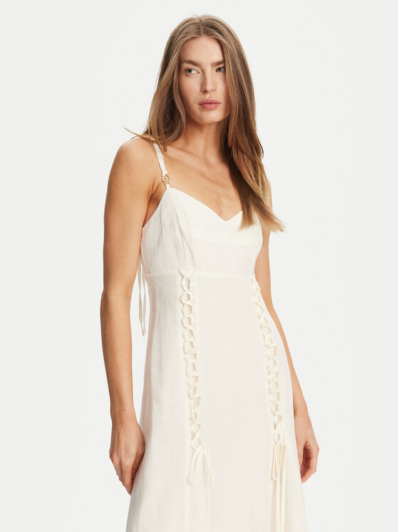TWINSET TWINSET Sukienka letnia 251TT2070 Écru Regular Fit