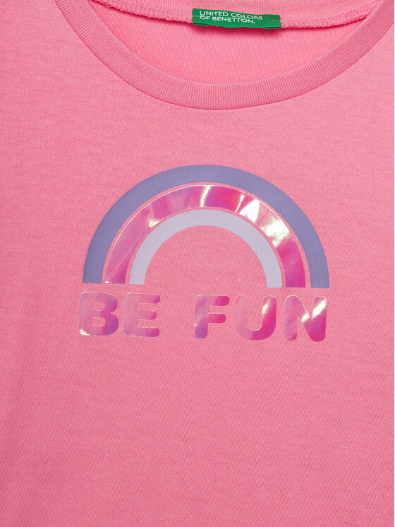 United Colors Of Benetton United Colors Of Benetton T-Shirt 3096G10E5 Różowy Boxy Fit