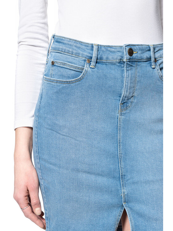 Lee Lee Spódnica mini PENCIL SKIRT Niebieski Regular Fit