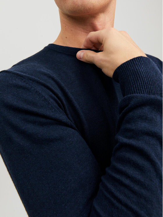 Jack & Jones Jack & Jones Sweter Emil 12208364 Granatowy Regular Fit