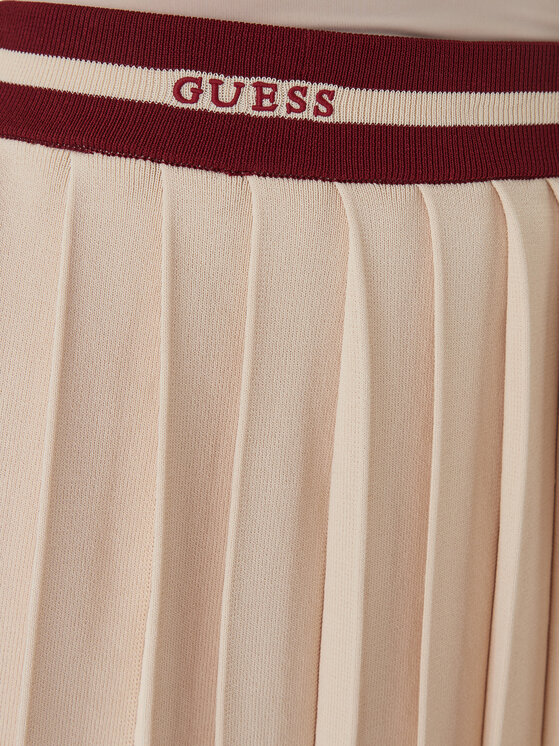 Guess Guess Plisovaná sukňa V6GD04 Z0649 Béžová Regular Fit