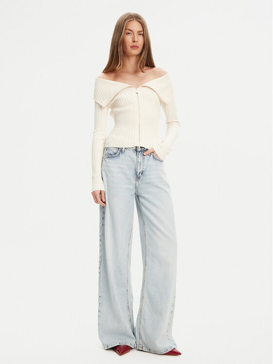 Guess Guess Džemper W5YR03 Z30I2 Écru Slim Fit