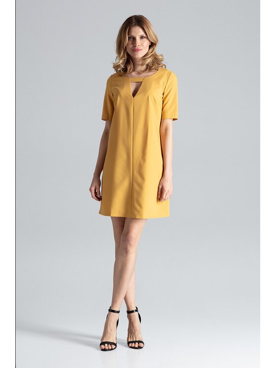 FIGL FIGL Sukienka M634 Żółty Regular Fit