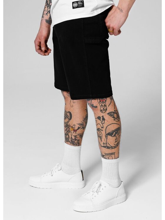 PITBULL PITBULL Szorty materiałowe Dogwood Czarny Regular Fit