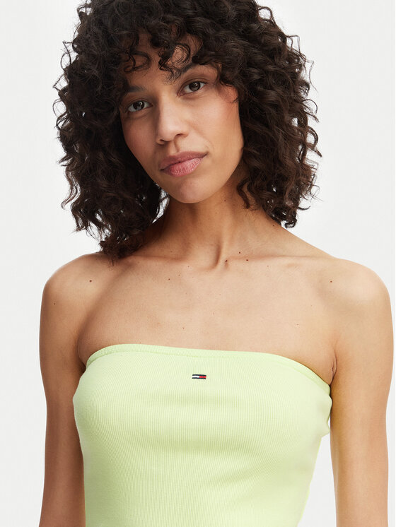 Tommy Jeans Tommy Jeans Top DW0DW22263 Verde chiaro Slim Fit