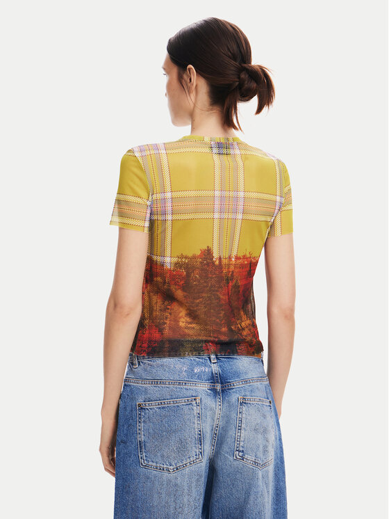 Desigual Desigual T-Shirt Double 24WWTK27 Έγχρωμο Slim Fit
