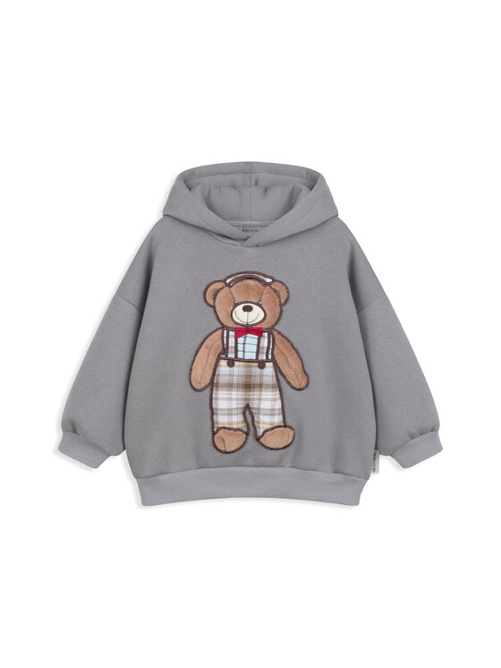 Bejbi Story Bejbi Story Bluza Bluza oversize Arthur Teddy z kapturem Szary Oversize