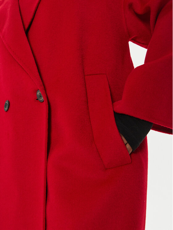 ViCOLO ViCOLO Vilnonis paltas TS0006 Raudona Regular Fit