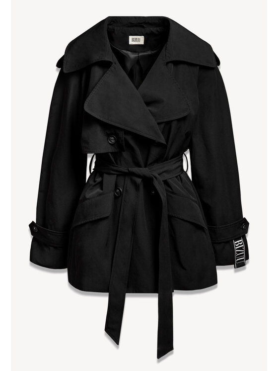 BIZUU BIZUU Trencz RACHY TRENCH COAT Czarny Standard Fit