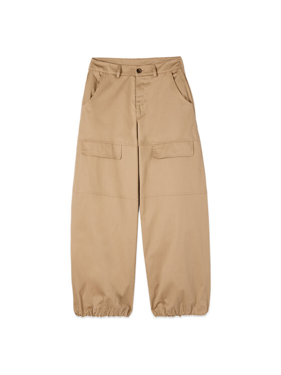 Oltre Oltre Pantaloni di tessuto P025R009528N012 Crema Baggy Fit