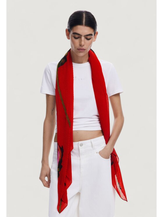 Desigual Desigual Μαντήλι FOU_ BIG FIORE RECTANGLE Πορτοκαλί