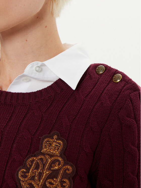 LAUREN RALPH LAUREN LAUREN RALPH LAUREN Πουλόβερ 200962263002 Μπορντό Slim Fit