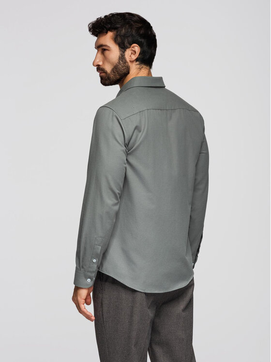 Ombre Ombre Koszula K694 Khaki Regular Fit