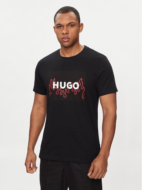 Hugo T-krekls Dulive 50506989 Melns Regular Fit