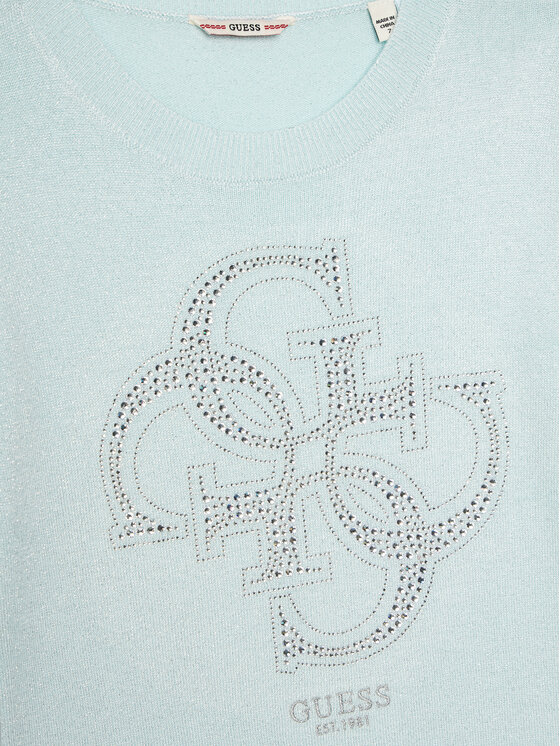 Guess Guess Pulover J5YR01 Z3FP0 Albastru celest Regular Fit