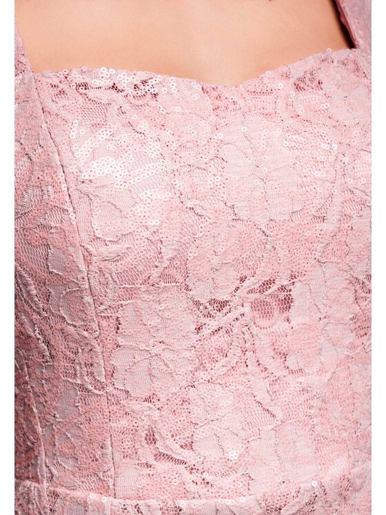 Ombre Ombre Sukienka wieczorowa LA-OM-DLR293 Różowy jasny Slim Fit