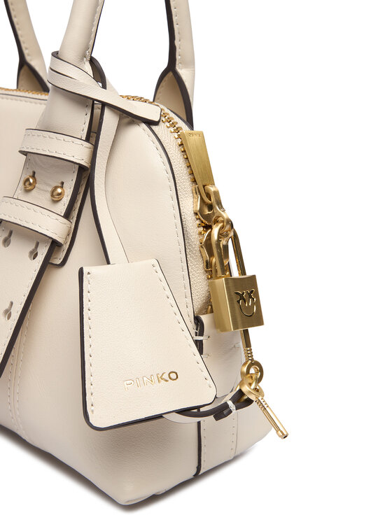 PINKO PINKO Ročna torba Bowling Bag Zip Mini AI 25-26 PLTT 105333 A0QO Écru