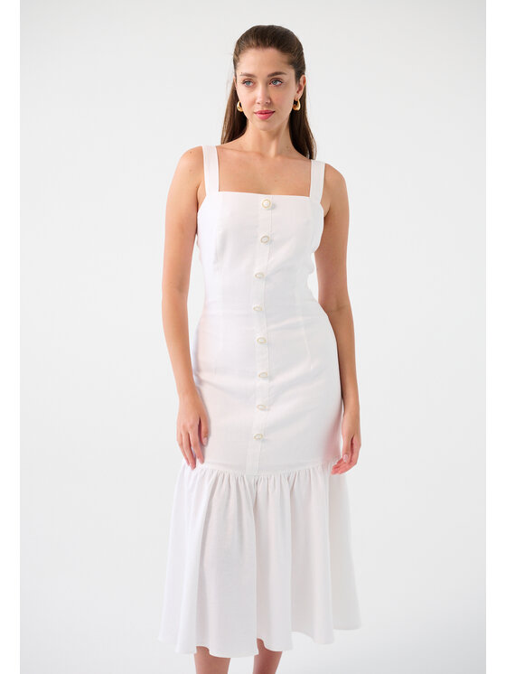 Leimann Leimann Sukienka letnia Lea Biały Feminine Fit
