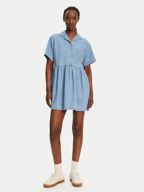 Tommy Jeans Tommy Jeans Džínové šaty DW0DW20372 Modrá Relaxed Fit