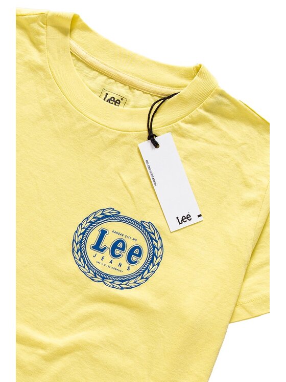 Lee Lee T-Shirt EMBLEM T Żółty Regular Fit