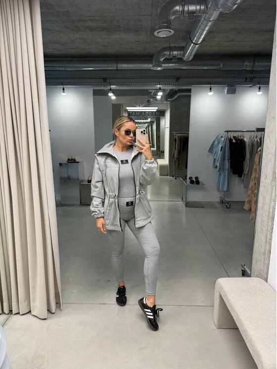 Magda Matyja Magda Matyja Legginsy Miami Bottom Grey Szary Slim Fit