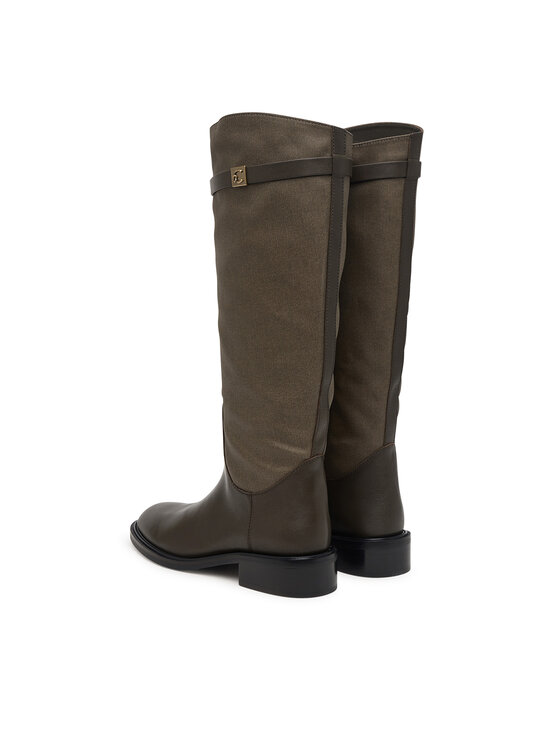 Coccinelle Coccinelle Kozačky ve vojenském stylu Pansy Waxed E4 V63 43 01 01 Khaki