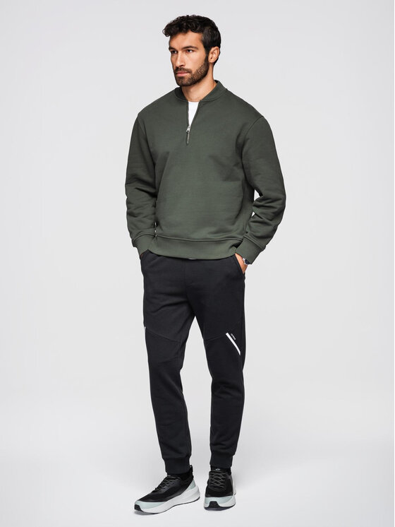 Ombre Ombre Spodnie dresowe OM-PASK-0280 Czarny Regular Fit