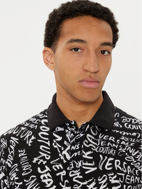Versace Jeans Couture Versace Jeans Couture Тениска с яка и копчета 78GAG6R0 Черен Regular Fit
